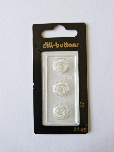 [000057] 3/8" Polyester button white