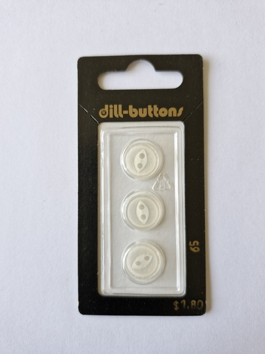 [000065] 1/2" Polyester button white