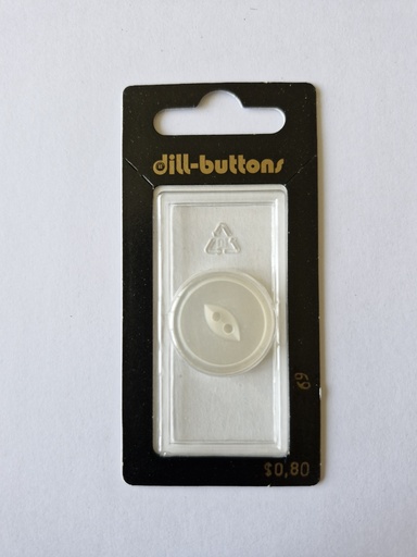 [000069] 7/8" Polyester button white