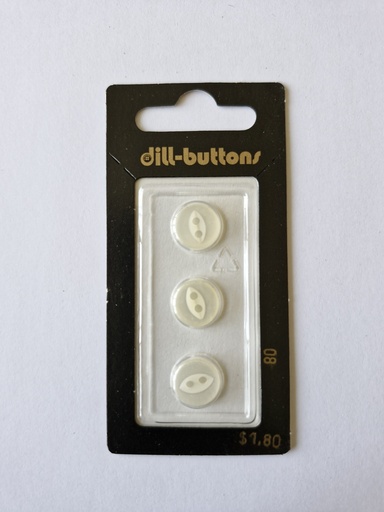 [000080] 7/16" Polyester button white