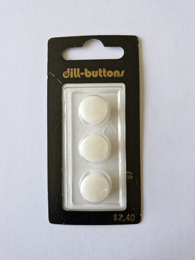 [000087] 1/2" Polyester button white