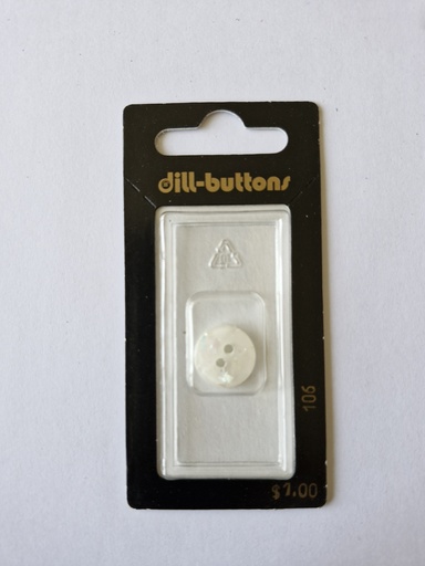 [000106] 9/16" Polyester button white