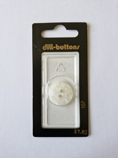 [000107] 3/4" Polyester button white