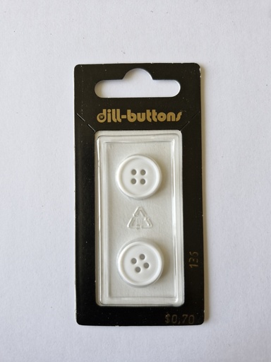 [000136] 5/8" Polyamid button white