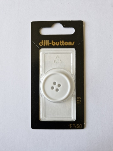 [000138] 1" Polyamid button white