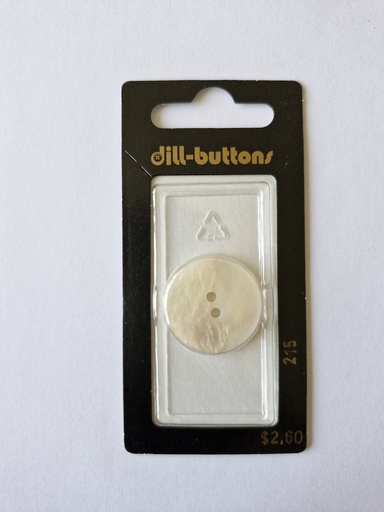 [000215] 7/8" polyester button white