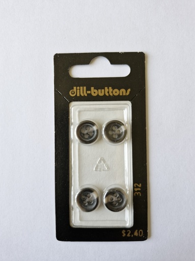 [000312] 7/16" Polyester button black