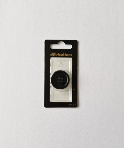 [000319] 1" Polyester button black