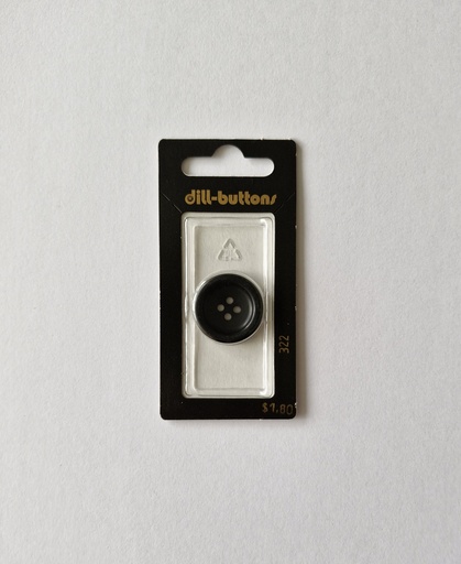 [000322] 7/8" Polyester button black