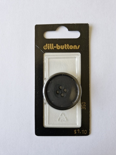 [000350] 1-3/16" Polyamid button black