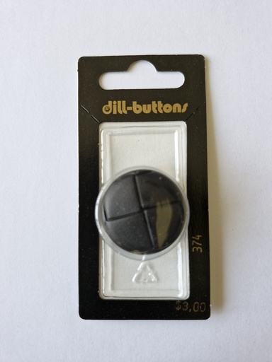[000374] 1-1/8" polyamide leather imitation button black