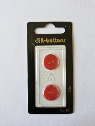 [000605] 5/8" Polyester button red