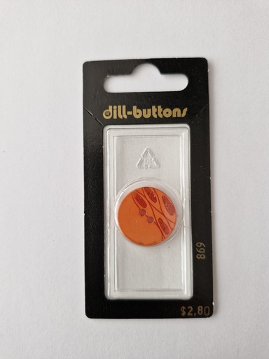 [000869] 13/16" polyester button orange