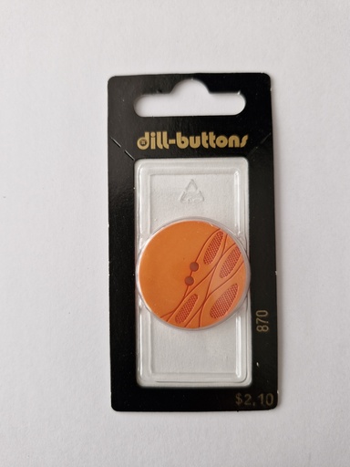 [000870] 1-1/8" polyester button orange