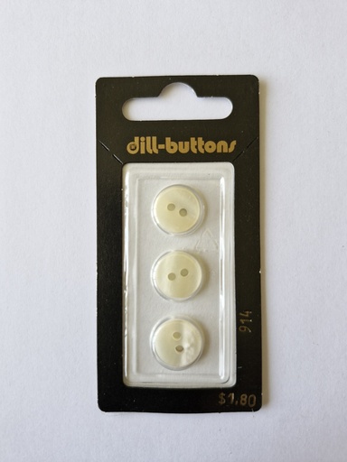[000914] 1/2" Polyester button white