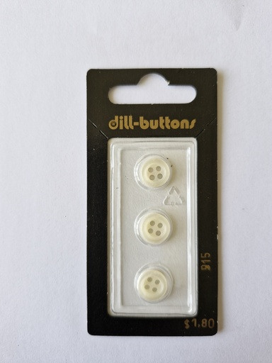 [000915] 3/8" Polyester button white