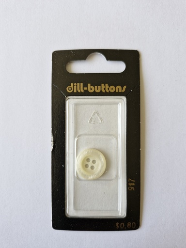[000917] 5/8" Polyester button white