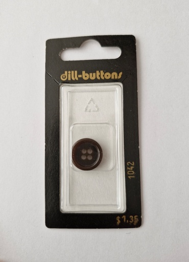 [001042] 9/16"  polyester button brown