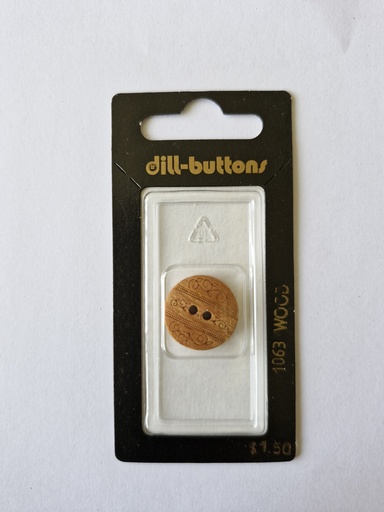 [001063] 1-1/16" Wood-button brown
