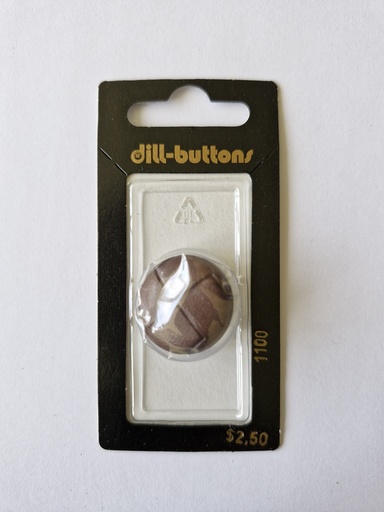 [001100] 7/8" polyamide leather imitation button brown