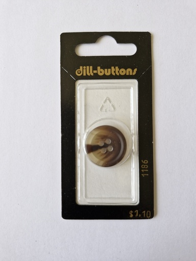 [001186] 3/4" Polyester button brown