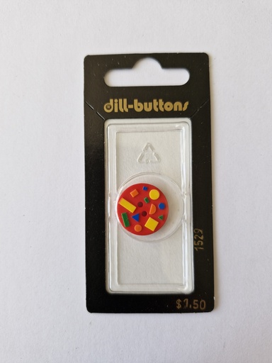 [001529] 1-1/16" children button red