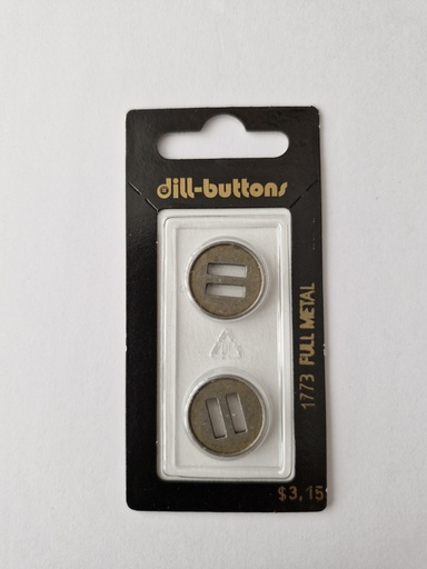 [001773] 1-1/16" full metal button antique tin