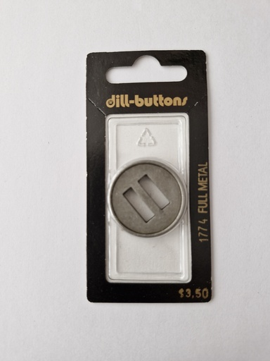 [001774] 1-1/8" full metal button antique tin