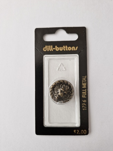 [001796] 13/16" full metal button antique brass