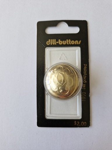 [001800] 1-3/16" Full metal button dull gold