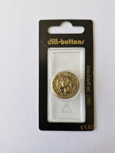 [001867] 7/8" Polyamid button antique gold