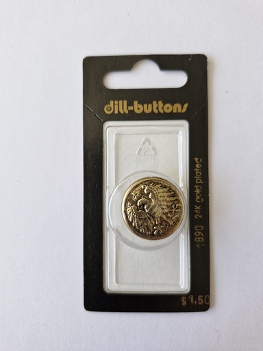 [001890] 7/8" Polyamid button antique gold