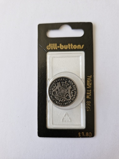 [001998] 7/8" Full metal button antique silver