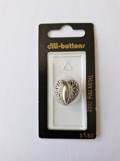 [002002] 3/4" Full metal button antique silver