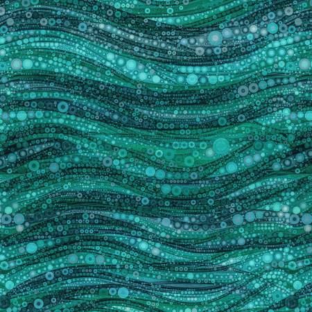 [16240105-01] Gigi in the Garden - Teal Abstract Circles