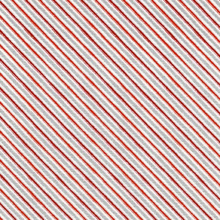 [SRKM-19954-93] Holiday Charms Stripe Scarlet Christmas w/Metallic Christmas