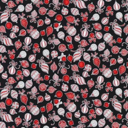 [SRKM-19948-181] Holiday Charms Ornaments Onyx Christmas w/Metallic Christmas