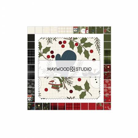 [CP-MASHOJF] 5in Squares Holly Jolly Flannel, 42pcs/bundle