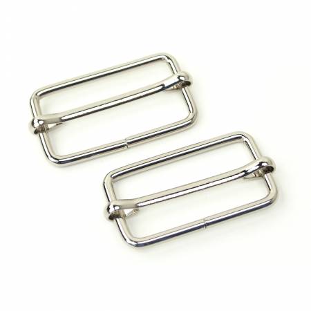 [STS127ST] Two Slider Buckles 1 1/2" Nickel