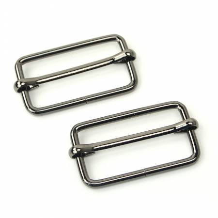[STS127BT] Two Slider Buckles 1 1/2" Gunmetal