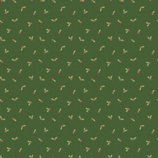 More Christmas Wishes Holly 16554R Green