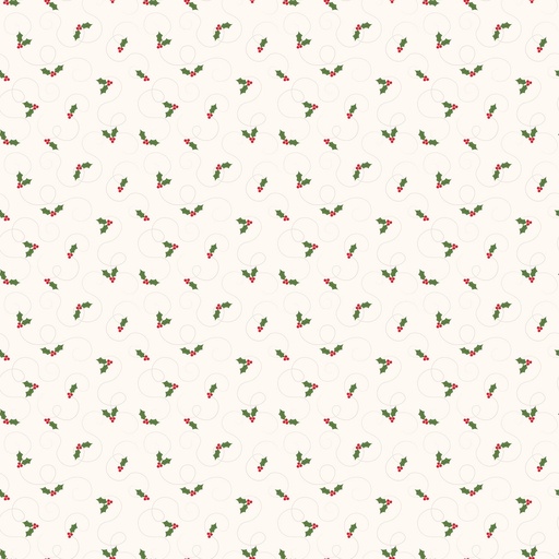 More Christmas Wishes Holly 16554R White