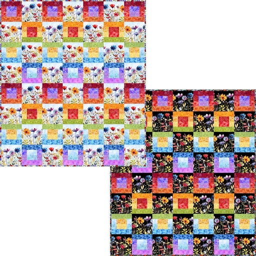 Blooming Day & Night Strip Quilt