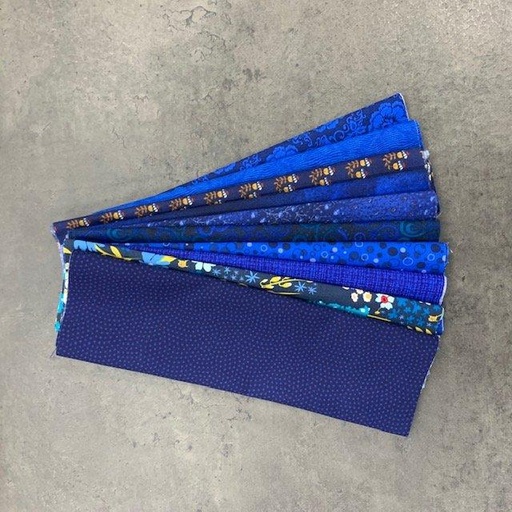 [890692] Bonnie Hunter's Unity Quilt Along Asst Blue Fat 1/8 Roll 10 pcs