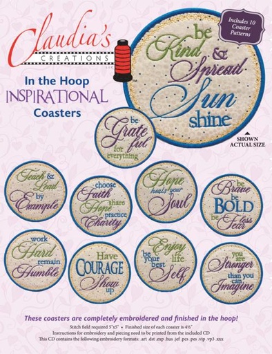 [CI00300] Claudia's ITH Inspirational Coasters