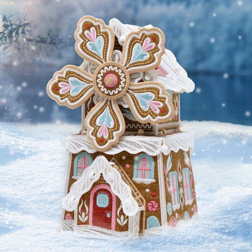 [51323USB] Freestanding Gingerbread Windmill