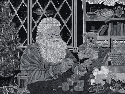 [80146USB] OESD Santa's Workshop Tiling Scene w/USB