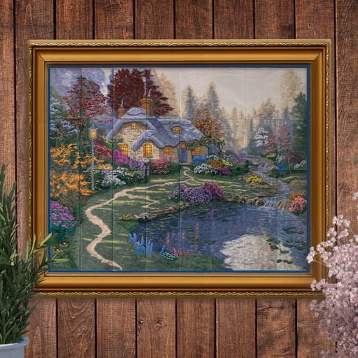 [80355USB] OESD Everett's Cottage Tiling Scene - Thomas Kinkade